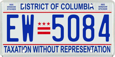 DC license plate EW5084