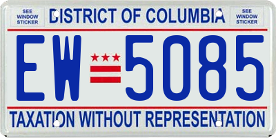 DC license plate EW5085