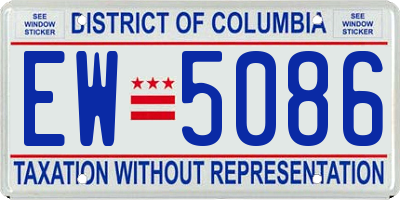 DC license plate EW5086