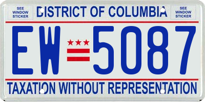 DC license plate EW5087
