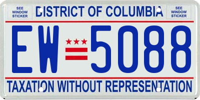 DC license plate EW5088