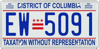 DC license plate EW5091