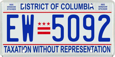 DC license plate EW5092