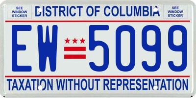 DC license plate EW5099