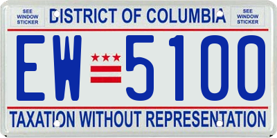 DC license plate EW5100