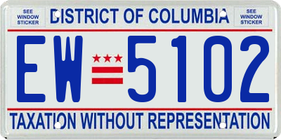 DC license plate EW5102