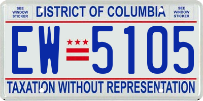 DC license plate EW5105