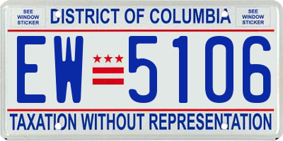 DC license plate EW5106