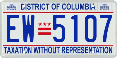 DC license plate EW5107