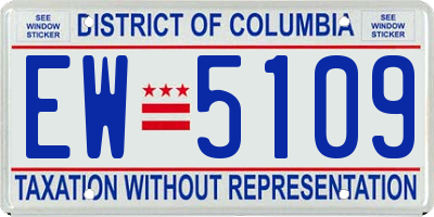 DC license plate EW5109