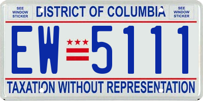 DC license plate EW5111