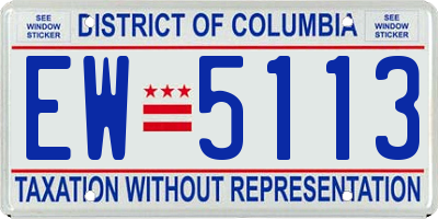 DC license plate EW5113