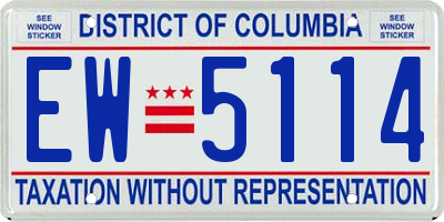DC license plate EW5114