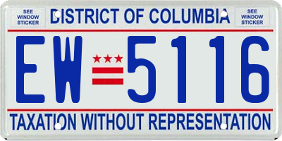 DC license plate EW5116