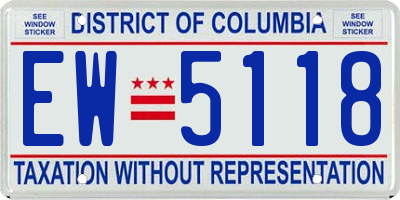 DC license plate EW5118