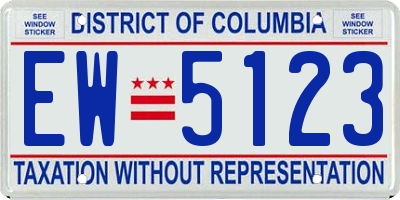 DC license plate EW5123