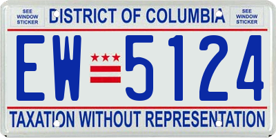 DC license plate EW5124
