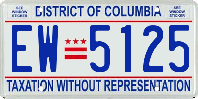 DC license plate EW5125