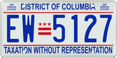 DC license plate EW5127