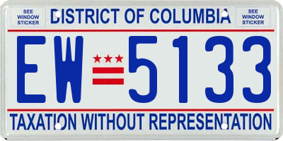 DC license plate EW5133
