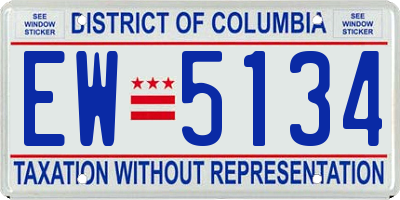 DC license plate EW5134