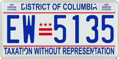 DC license plate EW5135