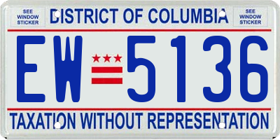 DC license plate EW5136