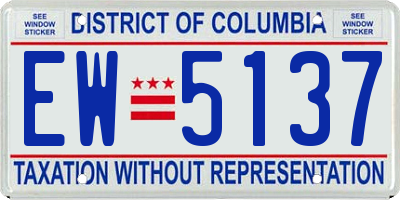 DC license plate EW5137