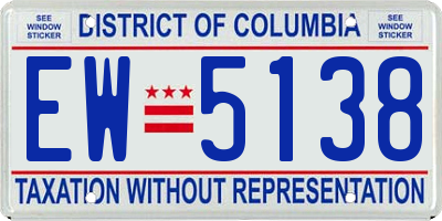 DC license plate EW5138