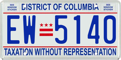 DC license plate EW5140