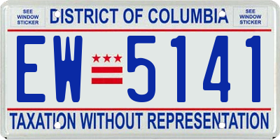 DC license plate EW5141
