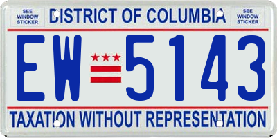 DC license plate EW5143