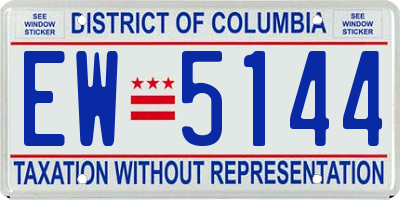 DC license plate EW5144
