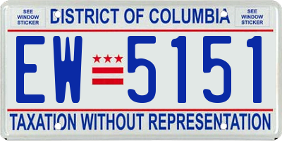 DC license plate EW5151