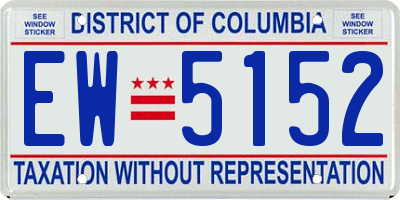 DC license plate EW5152