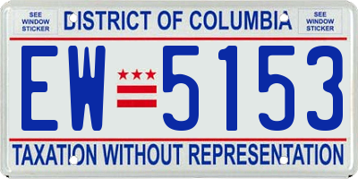DC license plate EW5153
