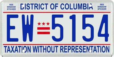 DC license plate EW5154