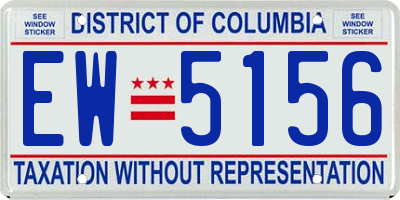 DC license plate EW5156