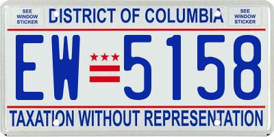 DC license plate EW5158