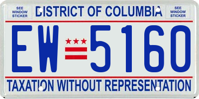 DC license plate EW5160
