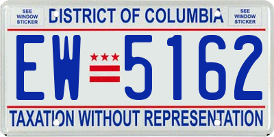 DC license plate EW5162