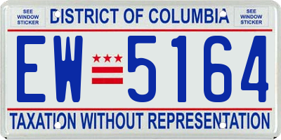 DC license plate EW5164
