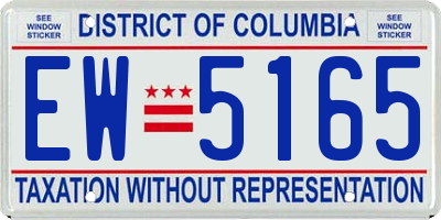 DC license plate EW5165