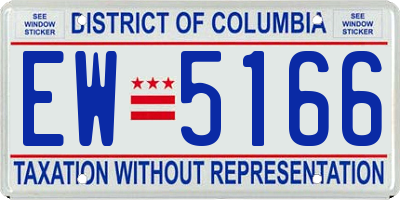 DC license plate EW5166