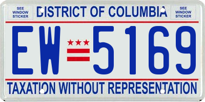 DC license plate EW5169