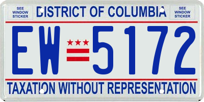 DC license plate EW5172