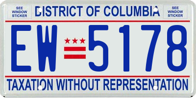 DC license plate EW5178