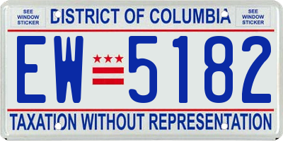 DC license plate EW5182