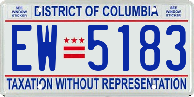DC license plate EW5183