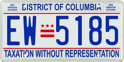 DC license plate EW5185